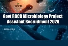 Govt RGCB Microbiology Project Assistant Recruitment 2020 Govt RGCB Microbiology Project