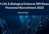 Govt Life & Biological Sciences WII Research Personnel Recruitment 2020 Govt Research Personnel Recruitment