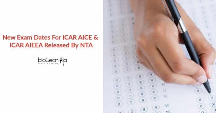 ICAR Exam Dates 2020