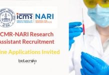 ICMR-NARI Research Assistant Recruitment – Online Applications Invited
