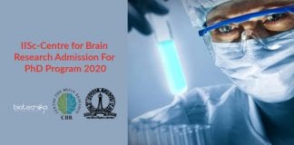 IISc-CBR PhD Admission 2020