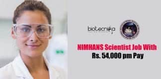 NIMHANS Scientist Job