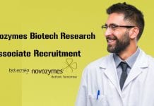 Novozymes Biotech Research Associate Recruitment – Apply Online Novozymes Biotech Research Associate