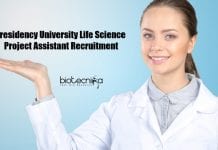 Presidency University Life Science Project Assistant Recruitment Presidency University Latest Job