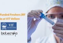 BIRAC Funded Freshers JRF Jobs at VIT Vellore – Biotech & Life Sciences Apply VIT Vellore JRF Job