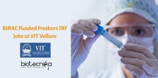 VIT Vellore JRF Job