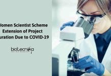 Women Scientist Scheme Extension of Project Duration Due to COVID-19 Women Scientist Scheme Extension