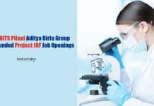 BITS Pilani Aditya Birla Group Funded Project JRF Job Openings BITS Pilani Microbiology Jobs