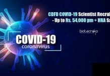 CDFD COVID-19 Scientist Recruitment – Up to Rs. 54,000 pm + HRA Salary CDFD Job Openings 2020