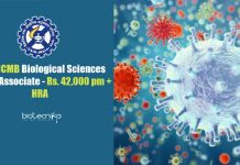 CSIR-CCMB Biological Sciences Project Associate – Rs. 42,000 pm + HRA CSIR-CCMB Biological Sciences Project