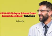 CSIR-CCMB Biological Sciences Project Associate Recruitment – Apply Online CSIR-CCMB Biological Sciences Project