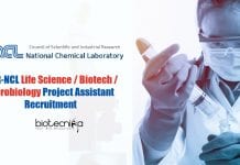 CSIR-NCL Life Science / Biotech / Microbiology Project Assistant Recruitment CSIR-NCL Recruitment 2020