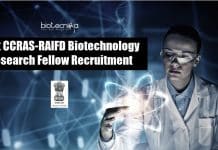 Govt CCRAS-RAIFD Biotechnology Research Fellow Recruitment Govt CCRAS-RAIFD Biotechnology Research