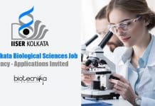 IISER Kolkata Biological Sciences Job Vacancy – Applications Invited IISER Kolkata Biological Sciences