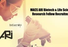 MACS ARI Biotech & Life Science Research Fellow Recruitment MACS ARI Biotech Job