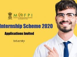MoFPI Internship Scheme 2020