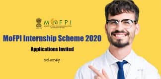 MoFPI Internship Scheme 2020