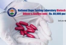 National Dope Testing Laboratory Biotech Quality Officer & Analyst Jobs – Rs. 60,000 pm Pay NDTL Recruitment