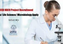 NICED NACO Project Recruitment – Biotech/ Life Science/ Microbiology Apply NICED Job For Life Science