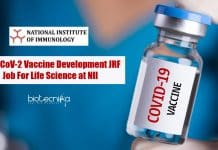 SARS-CoV-2 Vaccine Development JRF Job For Life Science at NII NII JRF Vacancy