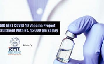 ICMR-NIRT COVID-19 Vaccine Project Recruitment With Rs. 45,000 pm Salary NIRT Biochemistry Job