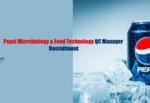 Pepsi Microbiology & Food Technology QC Manager Recruitment Pepsi Microbiology