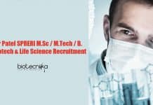 Sardar Patel SPRERI M.Sc / M.Tech / B.Tech Biotech & Life Science Recruitment Sardar Patel SPRERI