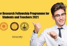 Summer Research Fellowship Programme for Students and Teachers 2021 Summer Research Fellowship Programme