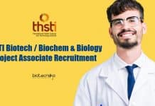 THSTI Biotech / Biochem & Biology Project Associate Recruitment THSTI Vacancy