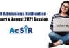 AcSIR Admissions Notification – Jan & Aug 2021 Session AcSIR PhD Admission Notification