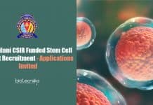 BITS Pilani CSIR Funded Stem Cell Project Recruitment – Applications Invited BITS Pilani Biochemistry Jobs