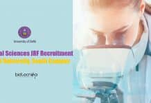 Biological Sciences JRF Recruitment at Delhi University, South Campus Biological Sciences JRF