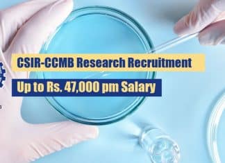 CCMB Research Recruitment 2020