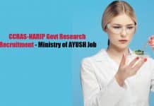 CCRAS-NARIP Govt Research Recruitment – Ministry of AYUSH Job CCRAS-NARIP Govt Research