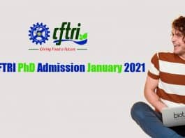 CSIR-CFTRI Admission PhD 2021