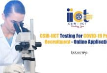 CSIR-IICT Testing For COVID-19 Project Recruitment – Online Applications CSIR-IICT Jobs 2020