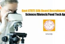 Govt CTRTI Silk Board Recruitment – Life Science/Biotech/Food Tech Apply CTRTI Silk Board Jobs