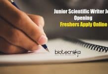 Junior Scientific Writer Job Opening @ Biotecnika – Freshers Apply Online Junior Scientific Writer