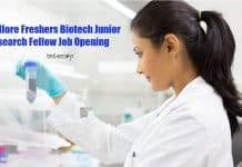 VIT Vellore Freshers Biotech Junior Research Fellow Job Opening Freshers Biotechnology Jobs