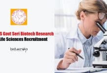 FRESHERS Govt Seri Biotech Research Lab Life Sciences Recruitment Freshers Govt Job Openings