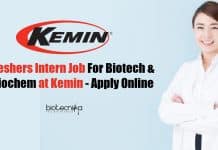 Freshers Intern Job For Biotech & Biochem at Kemin – Apply Online Freshers Intern Job