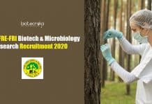 Govt ICFRE-FRI Biotech & Microbiology Research Recruitment 2020 Govt ICFRE Research Jobs