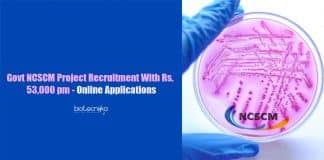 Govt NCSCM Scientist Jobs