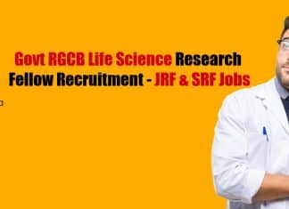 Govt RGCB JRF & SRF Life Science Recruitment – Applications Invited Govt RGCB JRF
