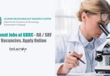 Government Jobs at GBRC – RA / SRF & JRF Vacancies, Apply Online Gujarat Biotech Research Centre