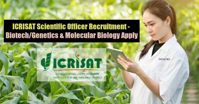 ICRISAT Scientific Officer Recruitment