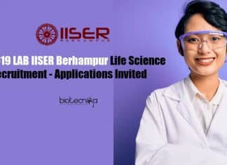 COVID-19 LAB IISER Berhampur Life Science Recruitment – Applications Invited IISER Berhampur Life Sciences