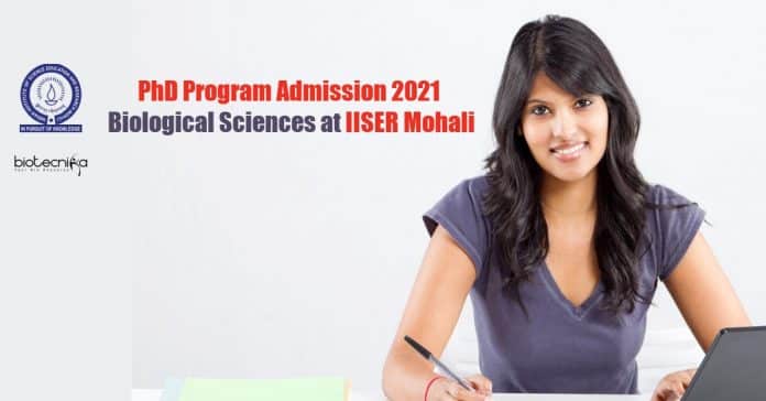 IISER Mohali PhD Admission