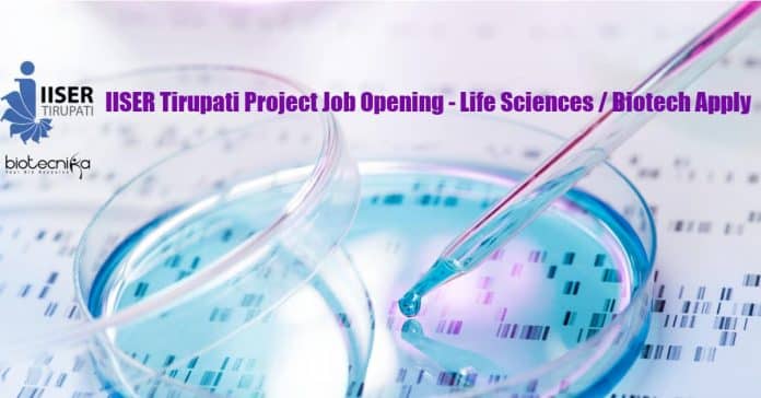 IISER Tirupati Project Job
