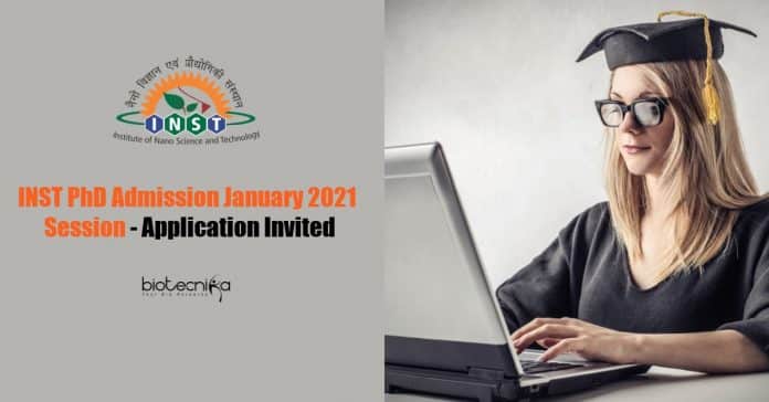 INST PhD Admission 2021